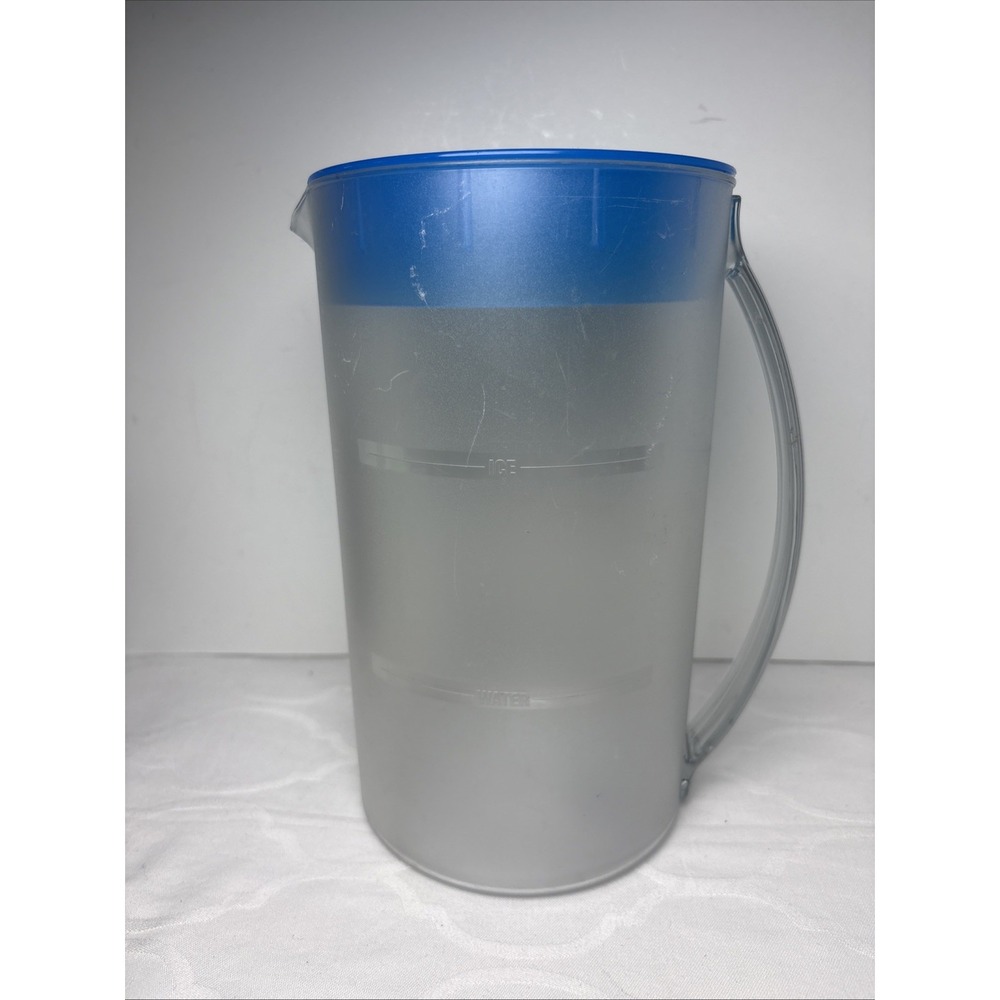 Mr. Coffee Ice Tea Frosted Pitcher With Lid 2 Quarts Model TM1 With Blue Lid